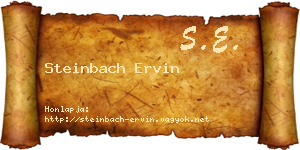 Steinbach Ervin névjegykártya